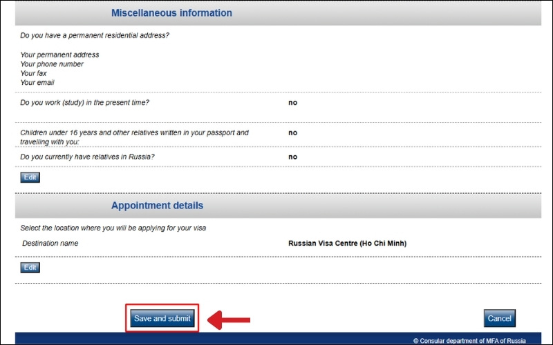 Hoàn thành tờ khai