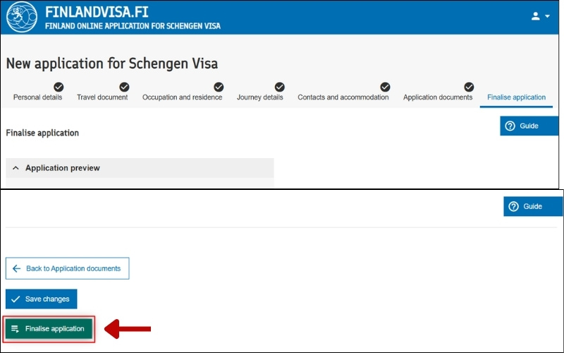 Điền thông tin visa