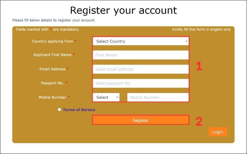 Thông tin đăng ký