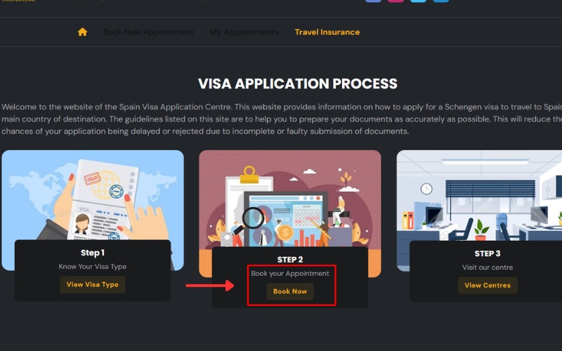 Đăng nhập visa Tây Ban Nha