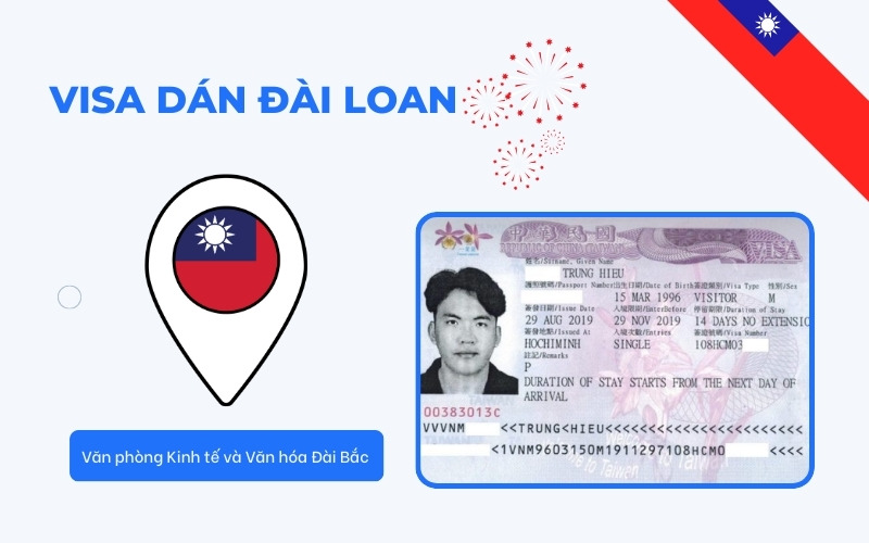 Visa thăm thân Đài Loan dán