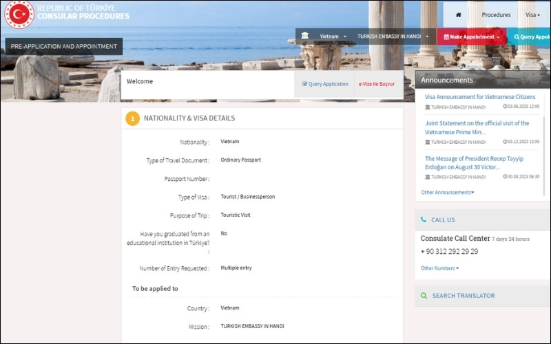 Review đơn visa Thổ Nhĩ Kỳ