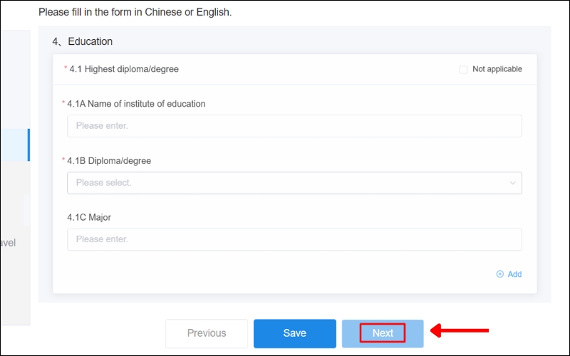 Học vấn visa Trung Quốc