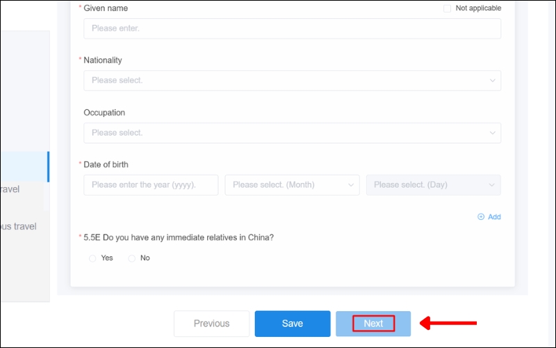Nhân thân visa Trung Quốc