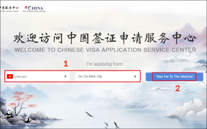 Truy cập web visa Trung Quốc