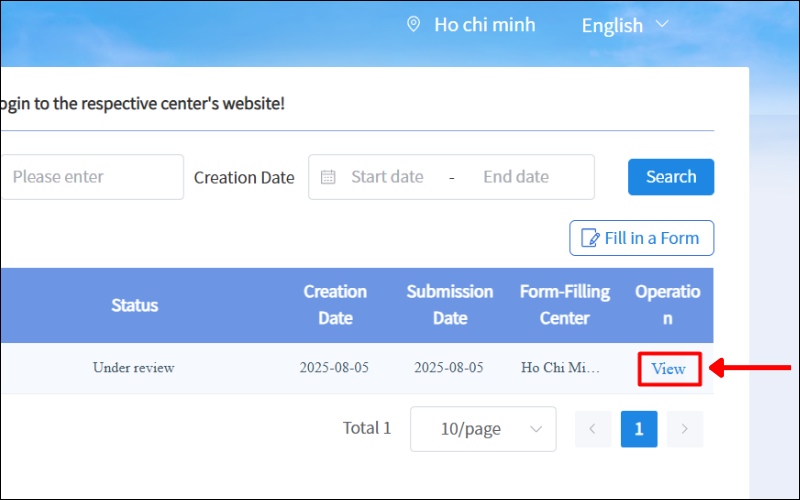 Xem lại tờ khai visa Trung Quốc