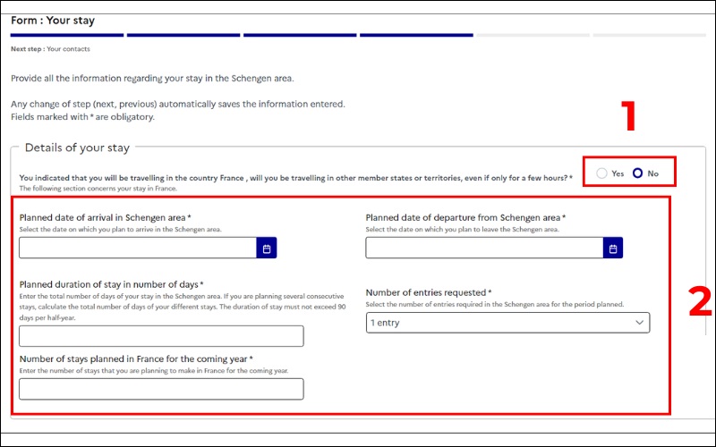 Nơi ở xin visa Pháp online