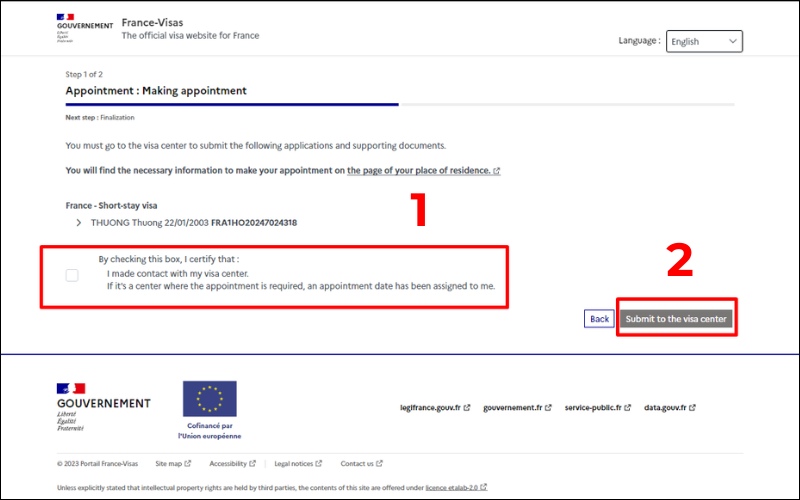 Đặt hẹn xin visa Pháp online