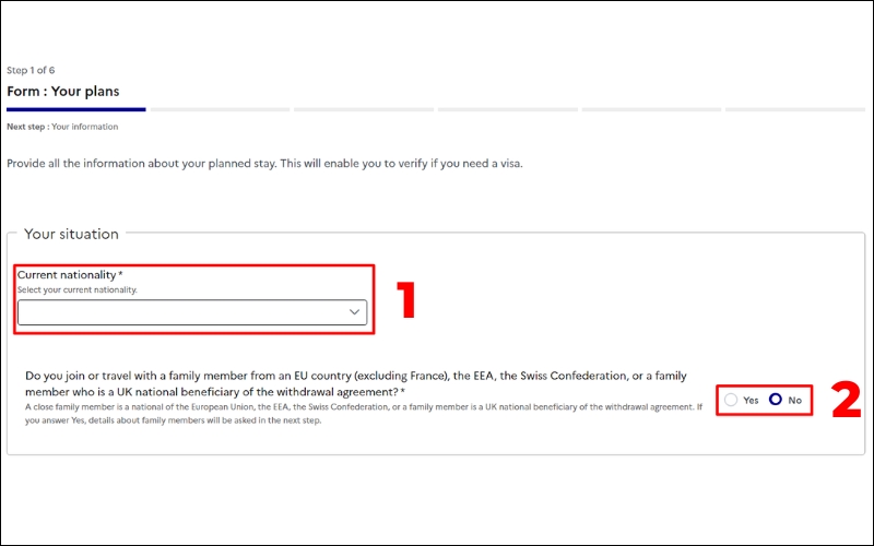 Quốc gia xin visa Pháp online
