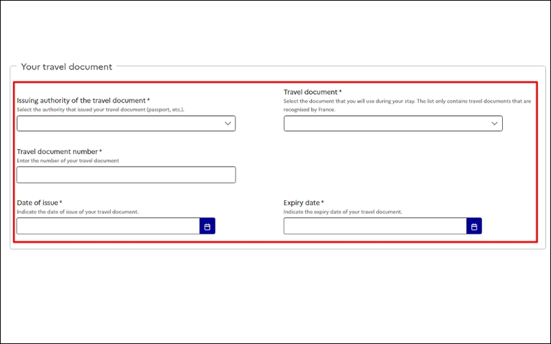 Hộ chiếu xin visa Pháp online