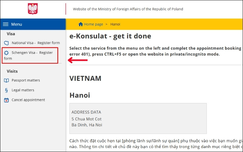 Chọn xin visa Ba Lan