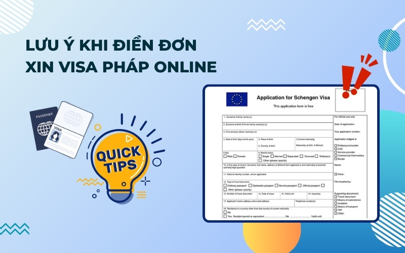 Lưu ý xin visa Pháp online