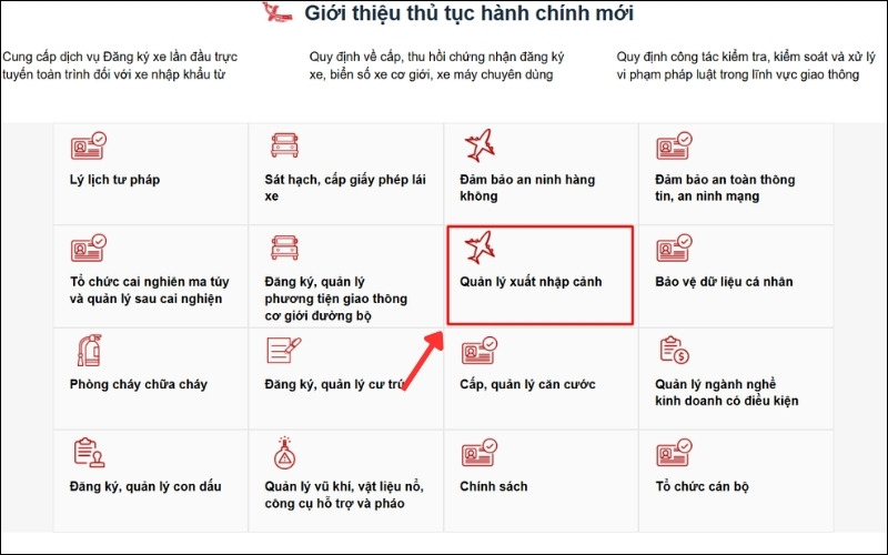 Chọn xuất nhập cảnh tự động