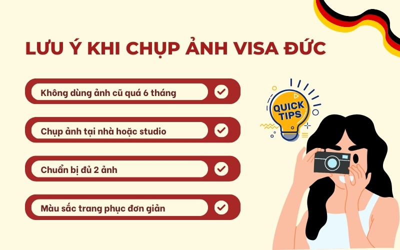 Lưu ý khi chụp ảnh visa Đức