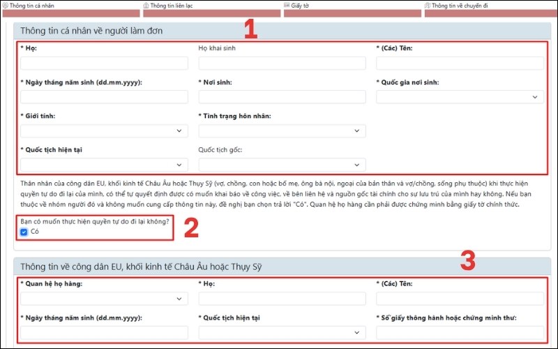 Thông tin cách điền đơn xin thị thực Đức