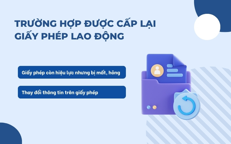 Trường hợp cấp lại giấy phép lao động