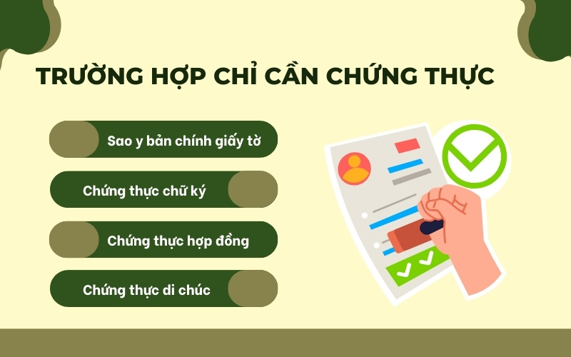 Trường hợp cần chứng thực