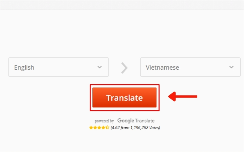 Nhấn nút Translate