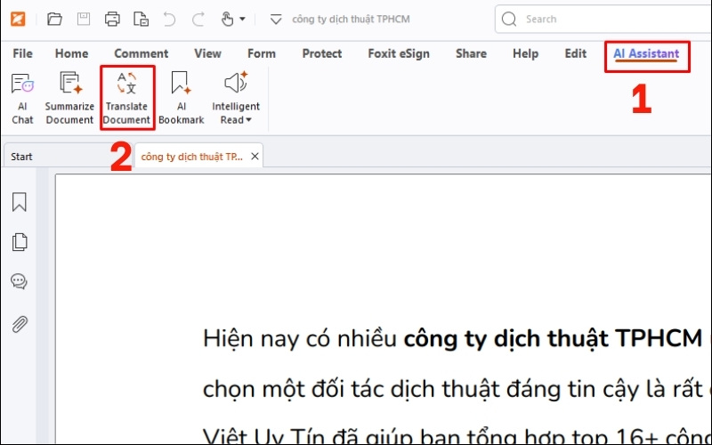 Nhấn nút dịch