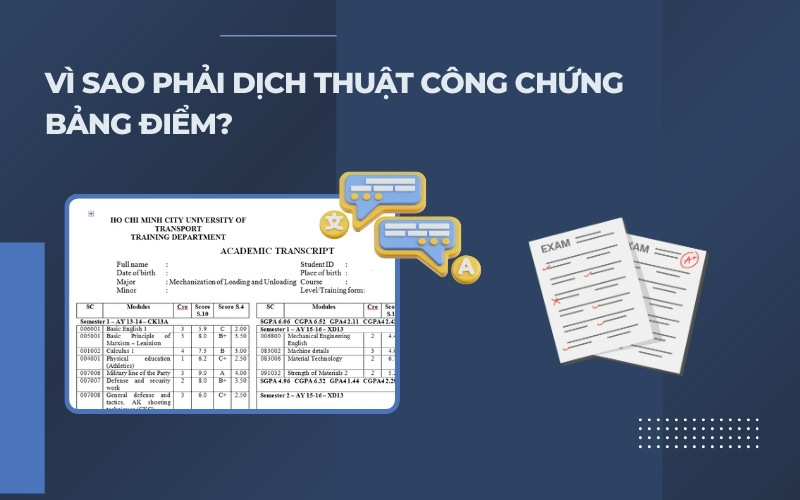 Dịch thuật công chứng bảng điểm
