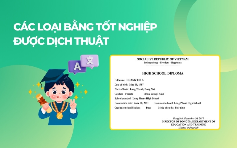 Các loại bằng tốt nghiệp dịch thuật