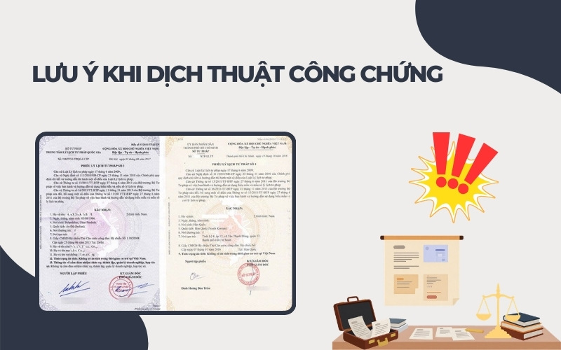 Lưu ý khi dịch thuật công chứng