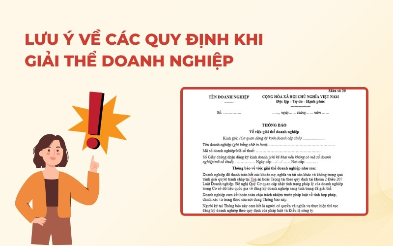 Lưu ý các quy định giải thể