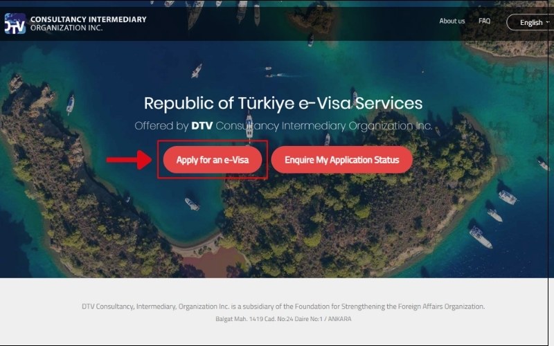 Truy cập web E visa Thổ Nhĩ Kỳ