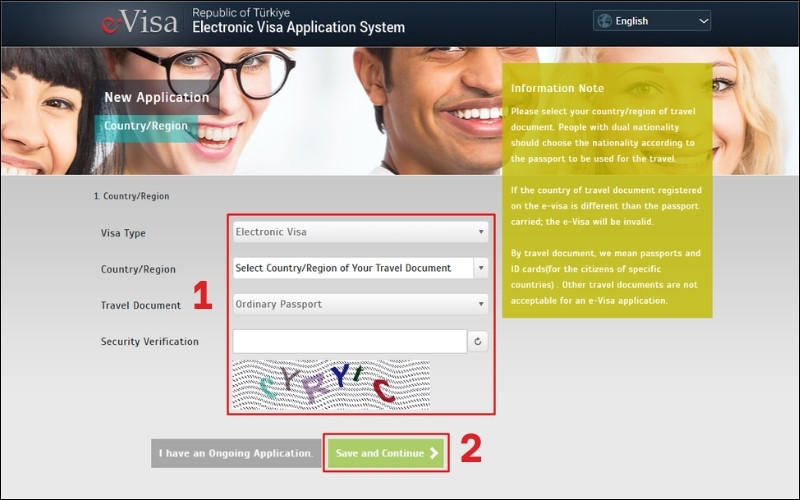 Chọn quốc gia E visa Thổ Nhĩ Kỳ