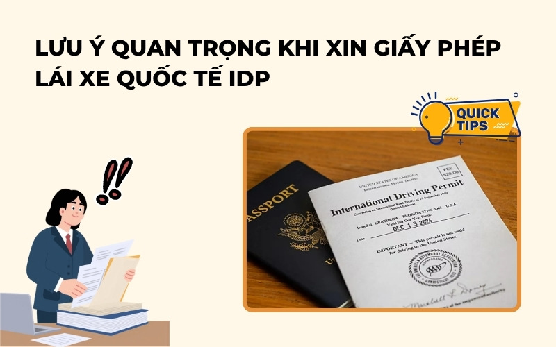 Lưu ý khi xin giấy phép lái xe quốc tế IDP