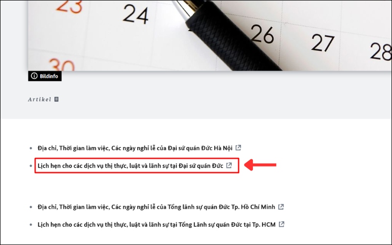Chọn lịch hẹn hợp pháp hóa lãnh sự Đức