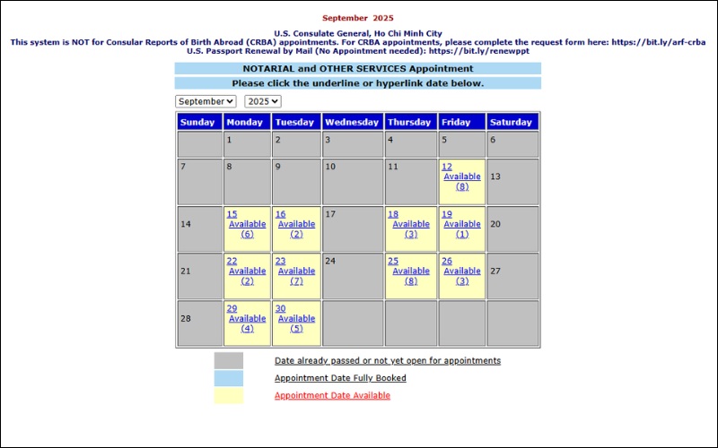 Thời gian hợp pháp hóa lãnh sự Mỹ