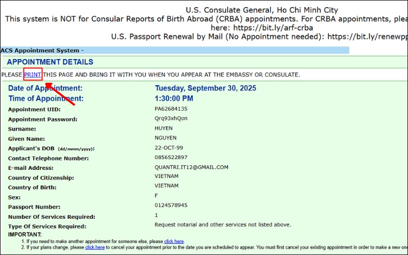 In giấy hợp pháp hóa lãnh sự Mỹ