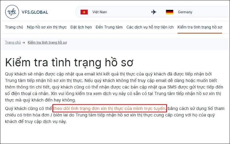 Chọn theo dõi tình trạng