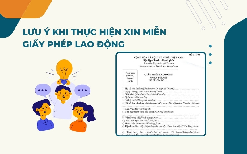 Lưu ý khi miễn giấy phép lao động