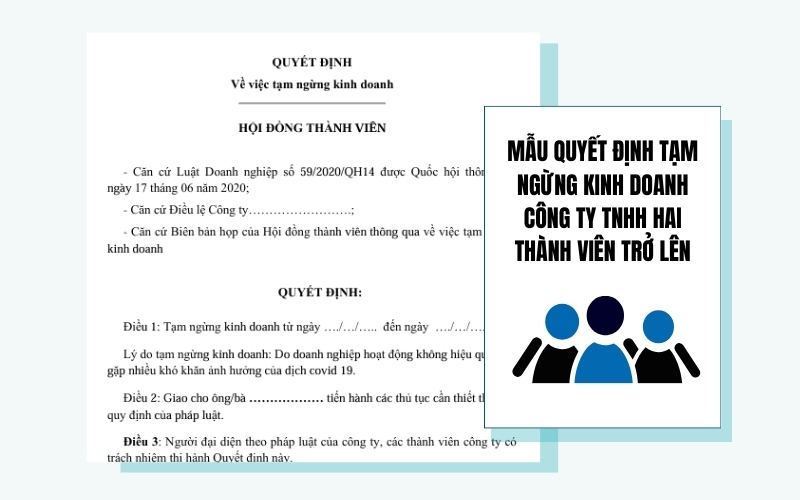 Mẫu quyết định tạm ngừng kinh doanh công ty TNHH 2 thành viên trở lên