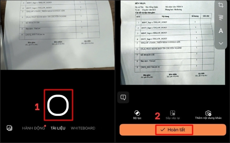 Đưa văn bản cần quét