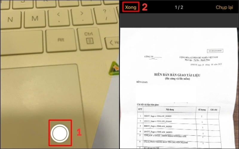 Lưu tài liệu scan xong