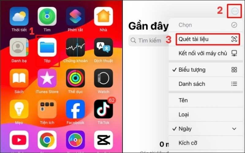 Mở tệp tài liệu scan