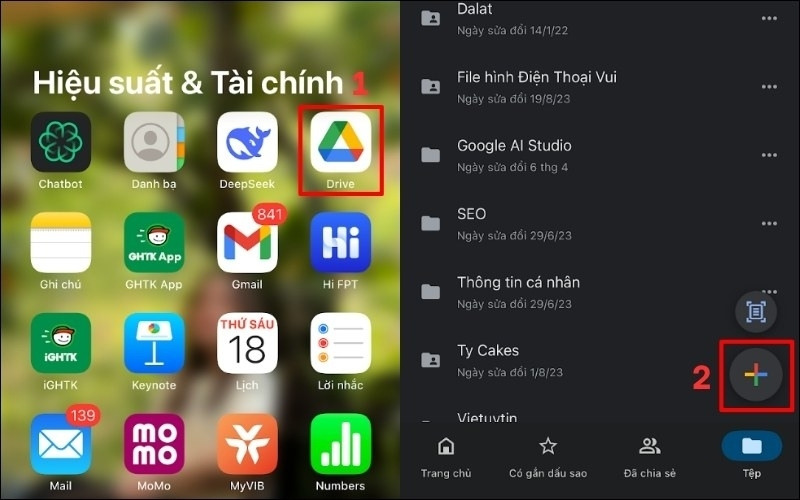 Mở ứng dụng Google Drive