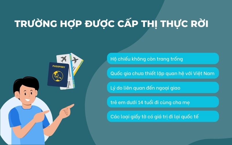 Trường hợp cấp thị thực rời