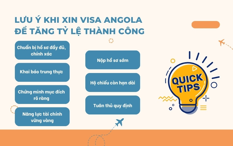 Lưu ý khi xin visa Angola