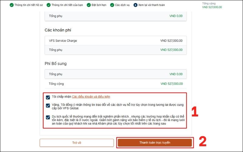 Nộp phí visa Cộng Hòa Séc