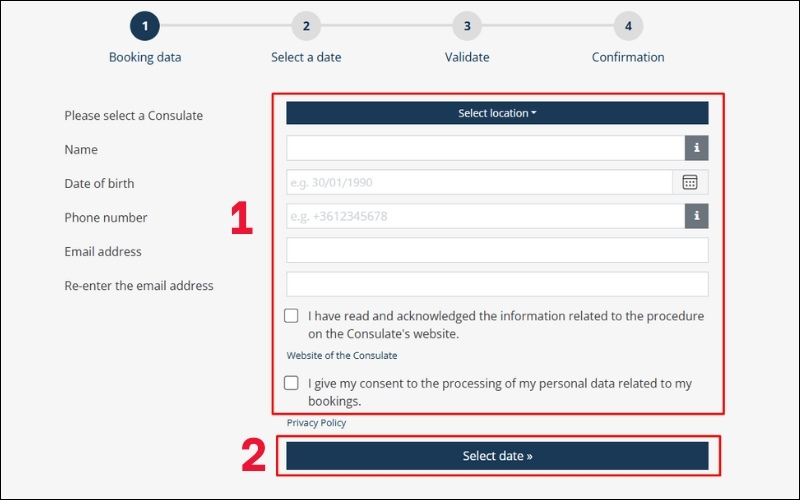 Nhập thông tin visa Hungary