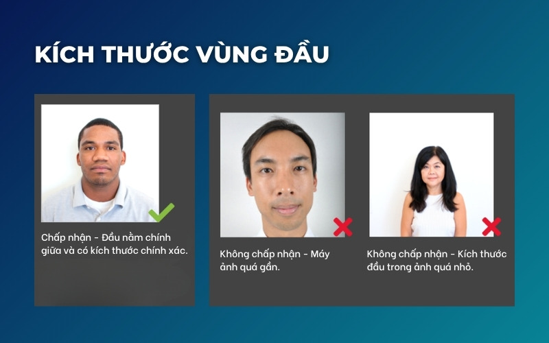 Kích thước đầu ảnh visa Mỹ