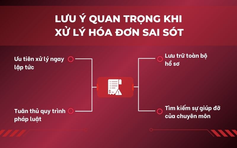 Những lưu ý quan trọng khi xử lý hóa đơn sai sót