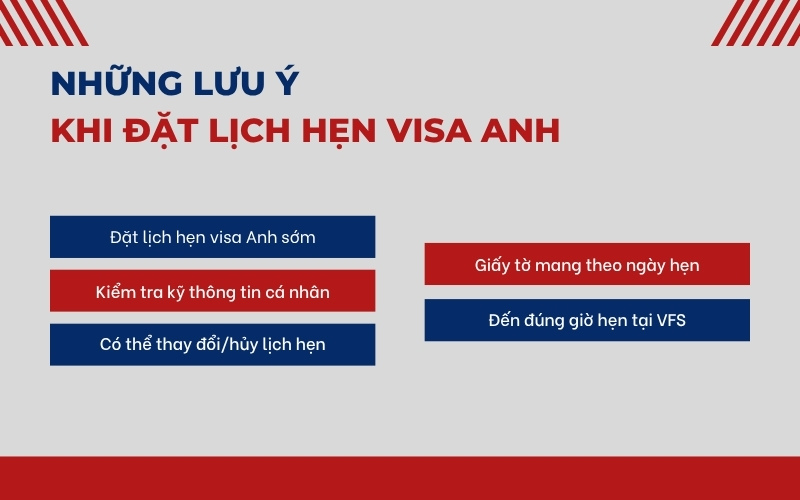 Lưu ý khi đặt hẹn