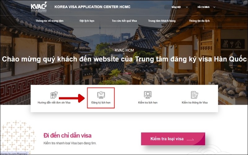 Chọn đăng ký lịch hẹn