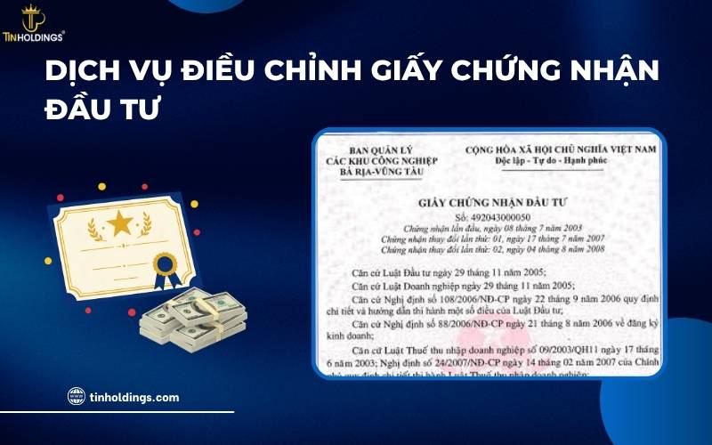 Dịch vụ điều chỉnh Giấy chứng nhận đầu tư