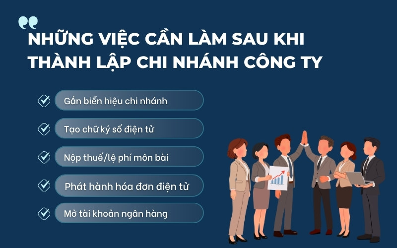 Việc cần làm sau khi thành lập?